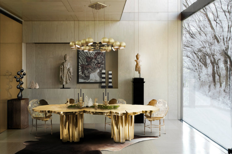 15 Luxury dining tables ideas that even pros will chase FORTUNA brass luxury dining table home inspiration ideas