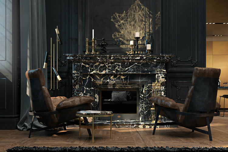 Decadent black color scheme interior design ideas for living spaces ...