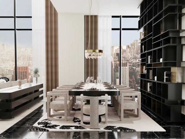 Affordable Penthouse Dining Room Design photo