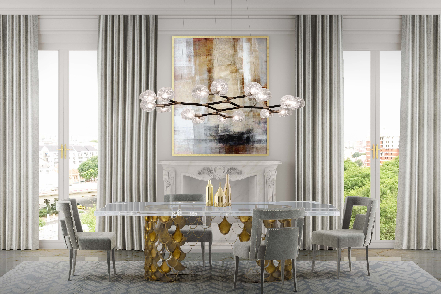 Contemporary Dining Room Design Give The Twist That Your House Needs - With Golden Details And Grey Ambiance home inspiration ideas