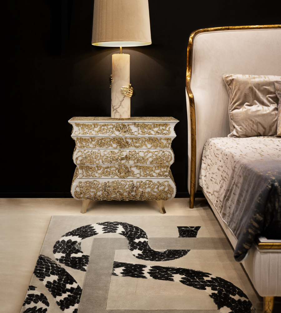 Bedroom Decor To Help You Achieve The Most Comfortable Design - With Gold Detailed Side Table home inspiration ideas