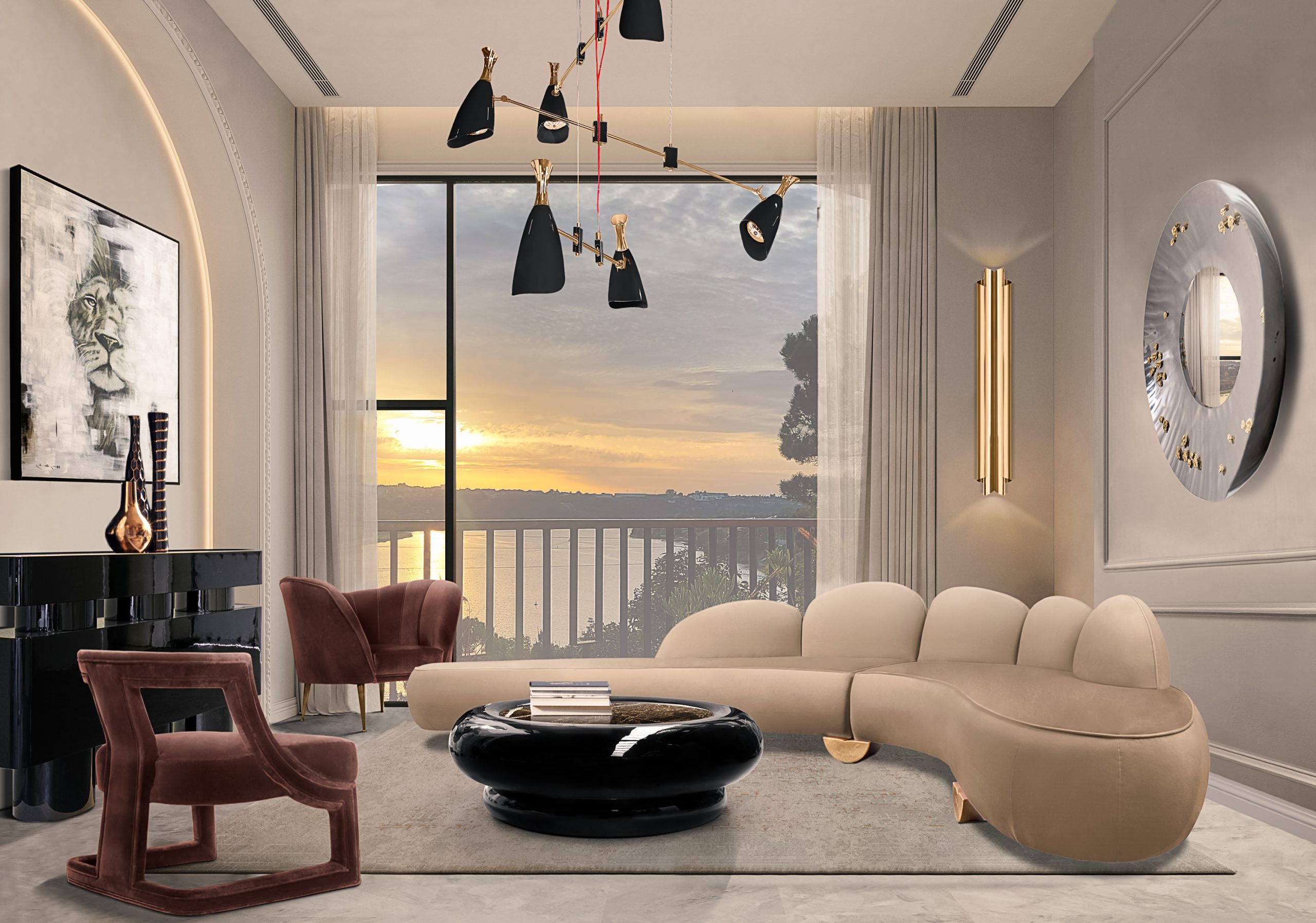 contemporary living room with Fitzroy Sofa - Contemporary Living Room Decor: Create Unique Interior Designs  home inspiration ideas