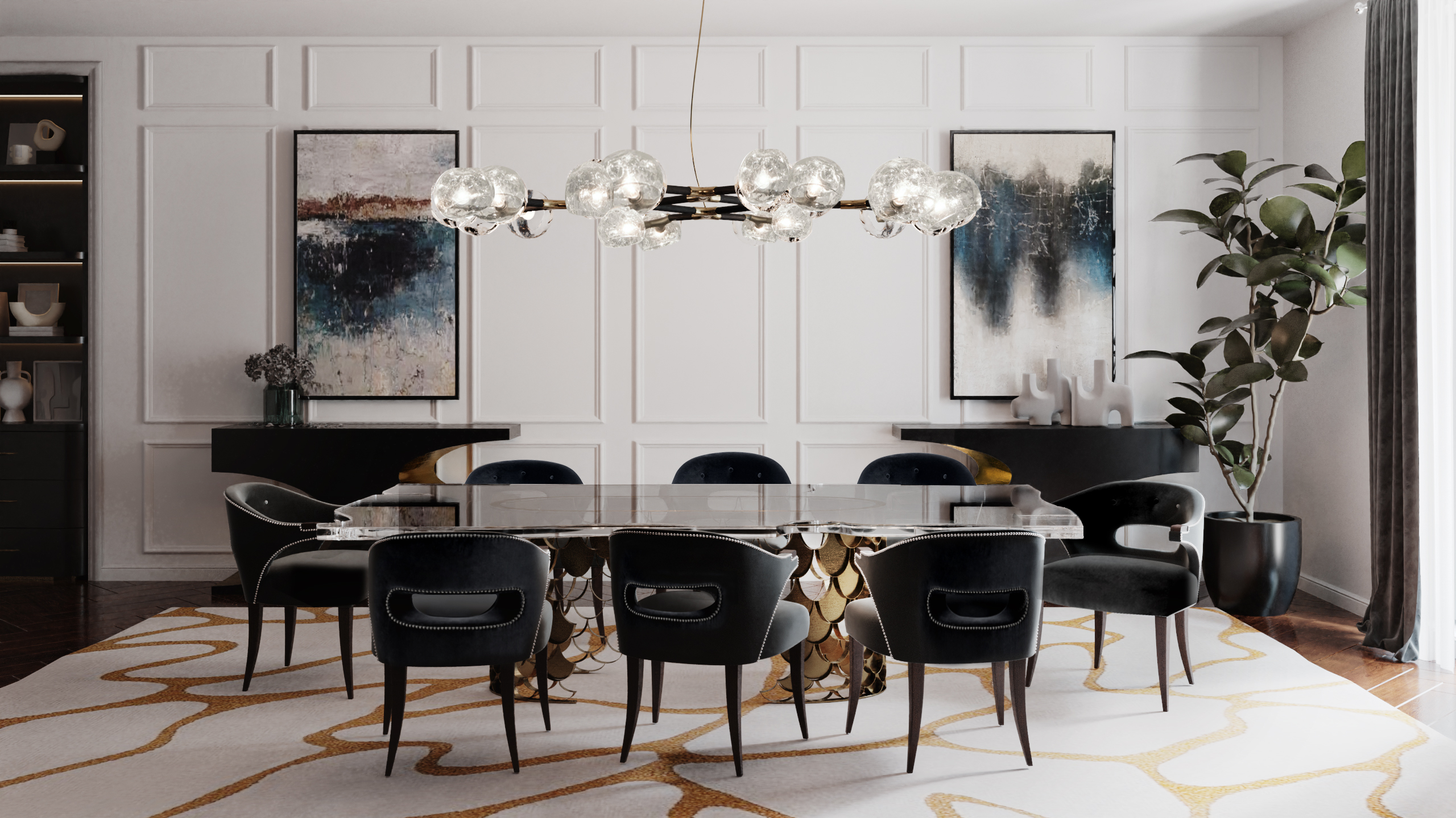 Modern dining room with Koi Dining Table - Discover Unique Dining Room Designs for a Modern Home  home inspiration ideas