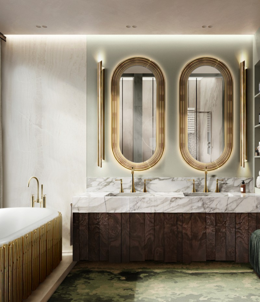 Modern Bathroom Ideas That Allow For Luxurious Moments Of Relax - With A Neutral Color Pallete And Gold Details home inspiration ideas