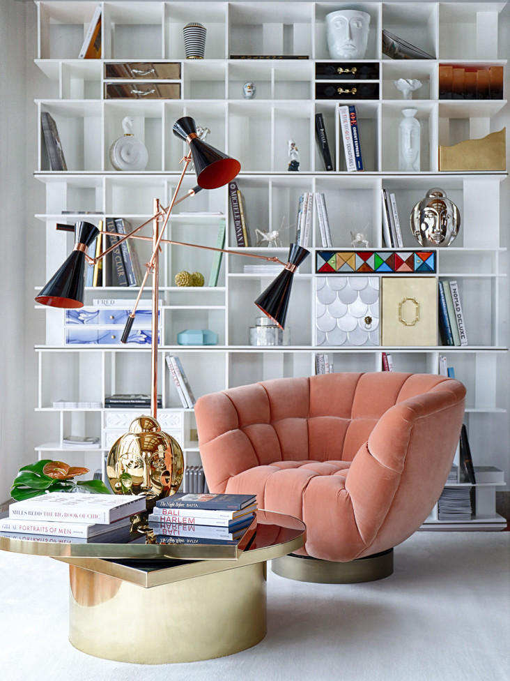 Glaring home library with Essex Armchair - Modern Living Room Ideas to Enhance Your Home Library Décor  home inspiration ideas