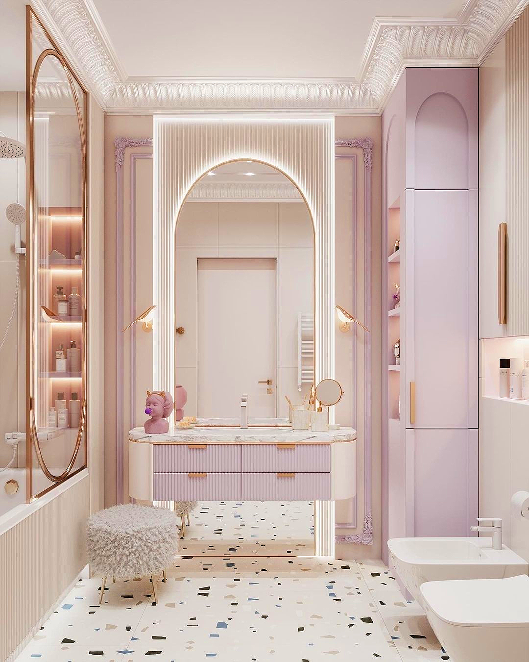 Project by Julia Baya - 10 Pink Bathroom Design Ideas That Will Leave You Astonished home inspiration ideas