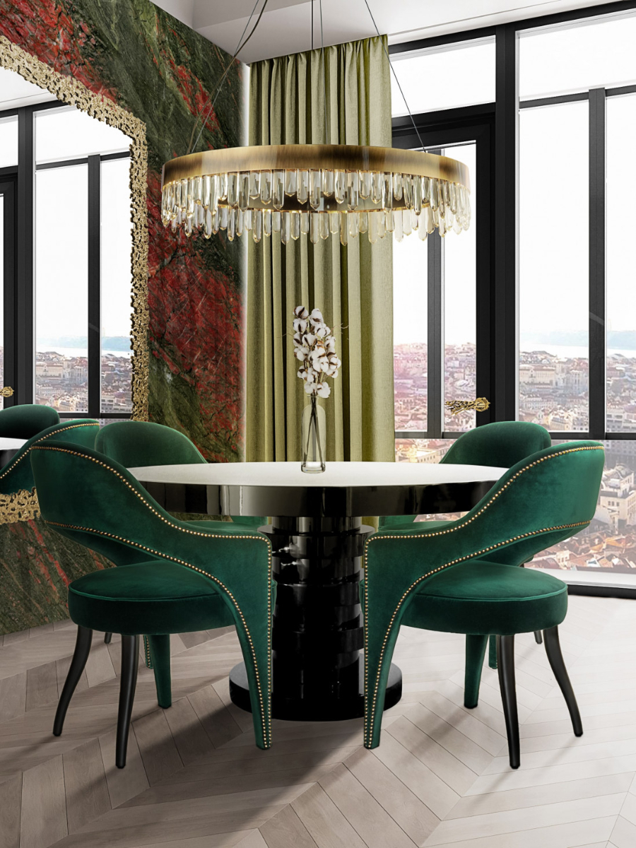 TOP 10 Green Dining Chairs To Elevate Your Dining Room Design. Dining room with Tellus dining chairs. home inspiration ideas