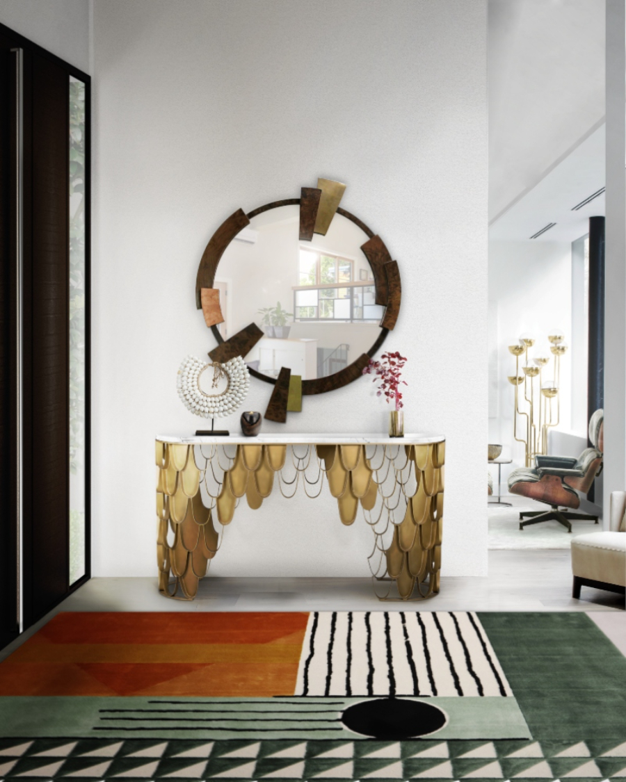 Contemporary Hallway: 20 Ideas For Your Modern Home. ECLECTIC HALLWAY WITH KAAMOS MIRROR. home inspiration ideas